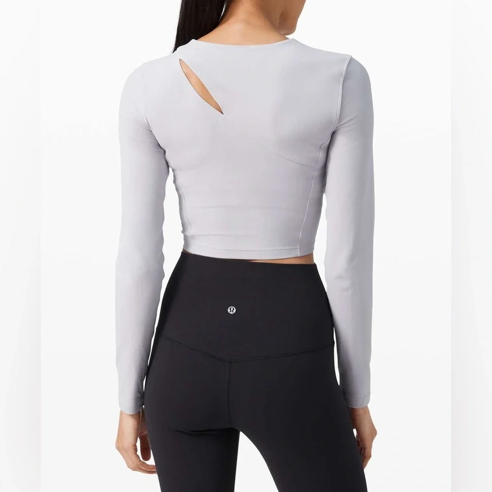Lululemon Nulu Aligned Angles Long Sleeve Yoga Top Iced Iris Purple, Size 8